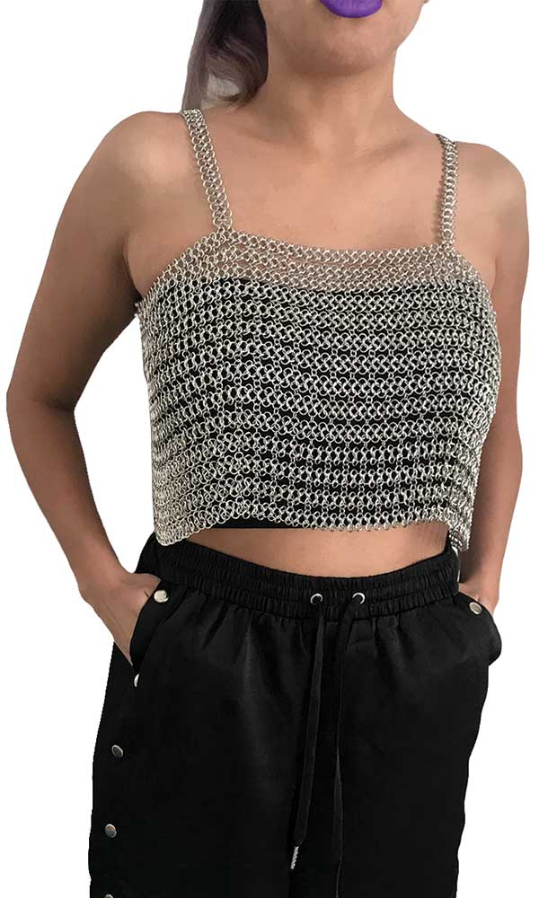 top de cadenas luchi top chain crop top remera de cadenas tejido medieval